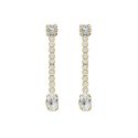 PENDIENTES VICTORIA CRUZ PLATA DE LEY CHAPADA CRISTAL RIVIERE TRASPARENTE 