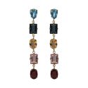 PENDIENTES VICTORIA CRUZ PLATA DE LEY CHAPADA CRISTAL COLOR 