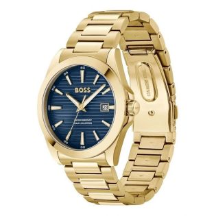 RELOJ BOSS CAB ACERO BRAZALETE IP DORADO ESF GRIS AZ