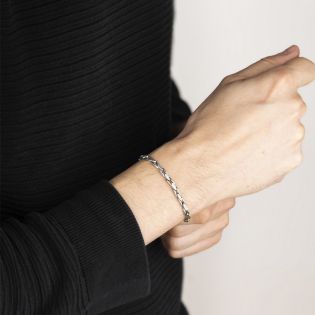 PULSERA LOTUS STYLE CABALLERO  ACERO MATE 