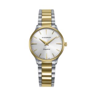 RELOJ VICEROY SRA ACERO BRAZALETE BICOLOR ZAFIRO SWISS MADE