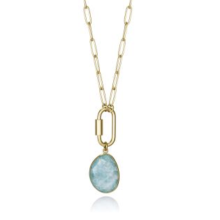 COLGANTE VICEROY ACERO IP DORADO Y PIEDRA NATURAL 