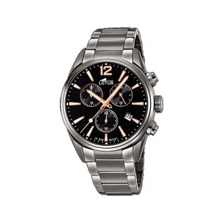 RELOJ LOTUS CAB CRONO ACERO ESF NEGRO ROSÉ