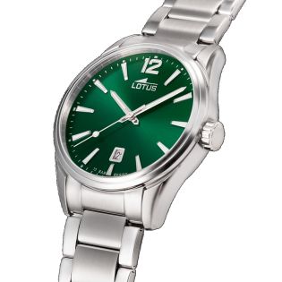 RELOJ LOTUS ARMIS ACERO ESF. VERDE CALENDARIO 