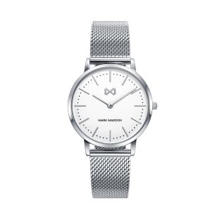 RELOJ MARK MADDOX SEÑORA ACERO MALLA ESF. BLANCA 