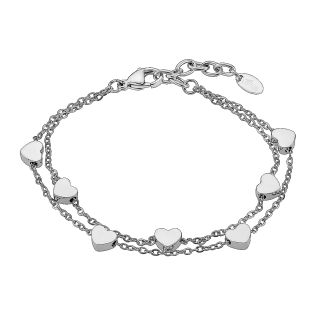 PULSERA LOTUS STYLE SEÑORA ACERO  CORAZONES DOBLE 