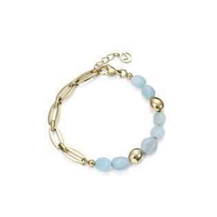 PULSERA VICEROY ACERO IP DORADO PIEDRAS NAT SRA