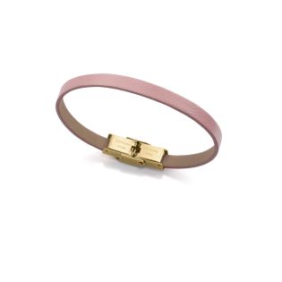 PULSERA VICEROY NIÑA ACERO Y PIEL ROSA
