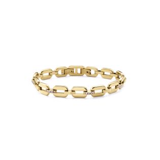 PULSERA VICEROY ACERO CHAPADA ESLABONES Y CIRCONITAS