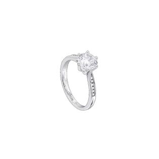 SORTIJA LOTUS SILVER GLAM SOLITARIO CON CIRCONITAS EN RIVIERE PLATA DE LEY 