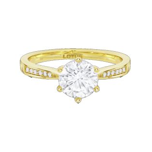 SORTIJA LOTUS SILVER GLAM SOLITARIO CON CIRCONITAS EN RIVIERE PLATA DE LEY BAÑADA EN ORO 