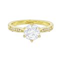 SORTIJA LOTUS SILVER GLAM SOLITARIO CON CIRCONITAS EN RIVIERE PLATA DE LEY BAÑADA EN ORO 