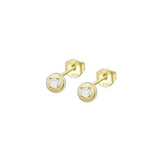 PENDIENTES LOTUS SILVER PLATA DE LEY BAÑADA EN ORO CIRCONITA 