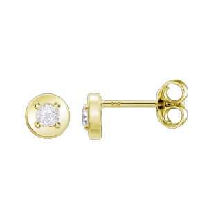 PENDIENTES LOTUS SILVER PLATA DE LEY BAÑADA EN ORO CIRCONITA 