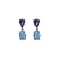 PENDIENTES VICTORIA CRUZ PLATA DE LEY RODIADA CRISTAL COLOR
