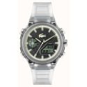 RELOJ LACOSTE ANALOGICO DIGITAL CAUCHO UNISEX TRASPARENTE