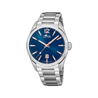 RELOJ LOTUS CAB ACERO ESF AZUL ROSE