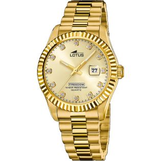 RELOJ LOTUS CABALLERO ARMIS ACERO IP DORADO ESF, DORADA CIRCONITAS 