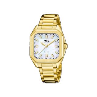 RELOJ LOTUS SRA ACERO IP DORADO RECTANG