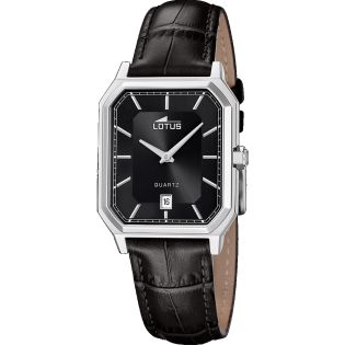 RELOJ LOTUS CABALLERO ESF CUADRADA NEGRA CORREA NEGRA 