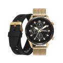 PACK RELOJ MARK MADDOX SMART IP DORADO BRAZALTE Y CORREA CAB
