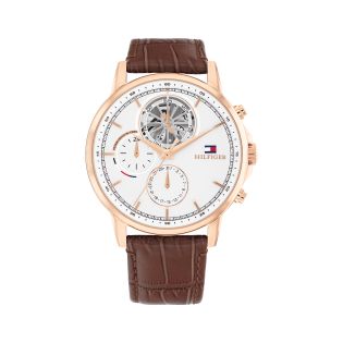 RELOJ TOMMY HILFIGER CAB ACERO CORREA MULTF ESF IP COBRE