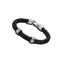 PULSERA LOTUS STYLE CAB ACERO CUERO MARRON