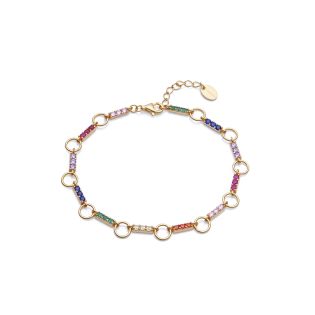 PULSERA VICEROY PLATA DE LEY IP DORADO CRISTAL COLOR
