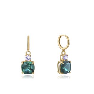 PENDIENTES VICEROY PLATA DE LEY BAÑO ORO CRISTAL SRA JEWELS