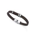PULSERA VICEROY ACERO PIEL CORDON MARRON