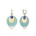 PENDIENTES VOCERY ACERO IP DORADO ACRILICO VERDE SRA