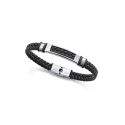 PULSERA VICEROY CAB ACERO Y PIEL TRENZADA