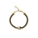 PULSERA VICEROY SEÑORA ACERO IP DORADO Y NEGRO CON CIRCONITAS DOBLE 