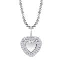 COLGANTE LOTUS SILVER PLATA DE LEY CORAZÓN CIRCONITAS 