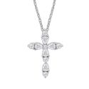 GARGANTILLA LOTUS SILVER PLATA DE LEY CRUZ CRISTALES Y CIRCONITAS 