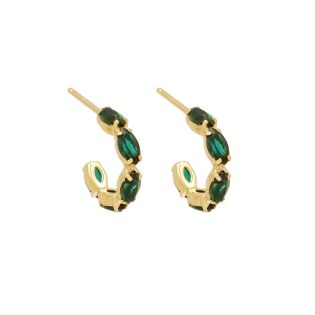 PENDIENTES VICTORIA CRUZ PLATA DE LEY ESMERALDA CHAPADO