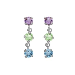 PENDIENTES VICTORIA CRUZ PLATA DE LEY PIEDRA COLOR